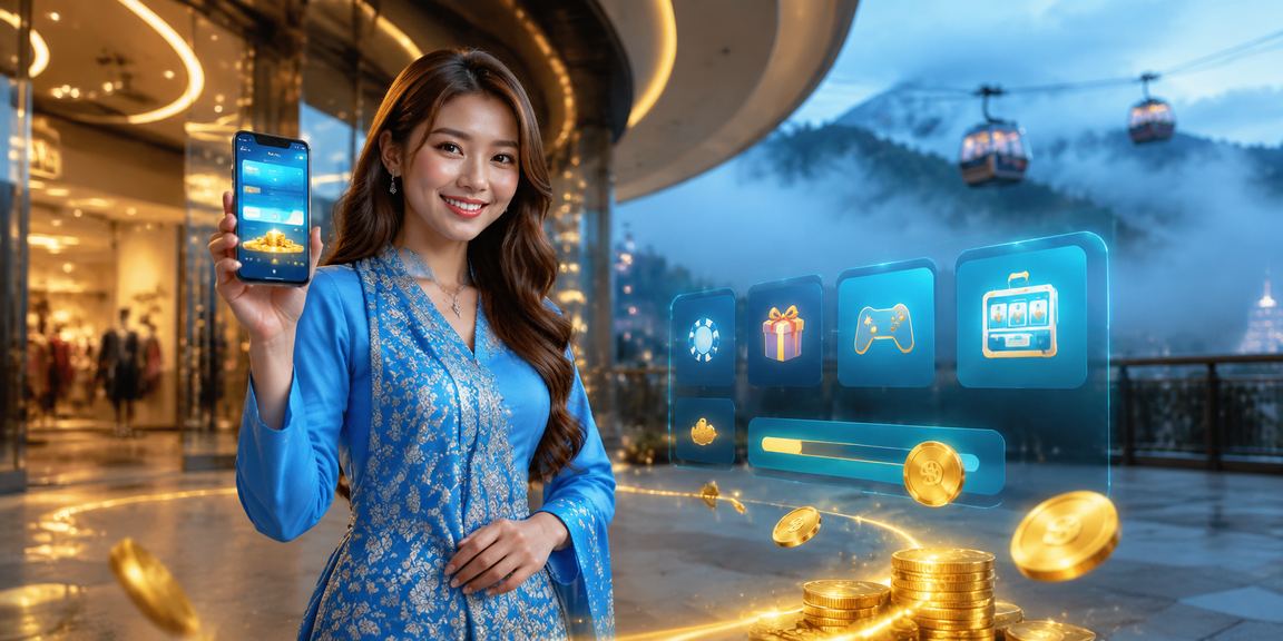 Pemain wanita berbaju kurung di Genting Highlands menggunakan aplikasi kasino mudah alih d20n