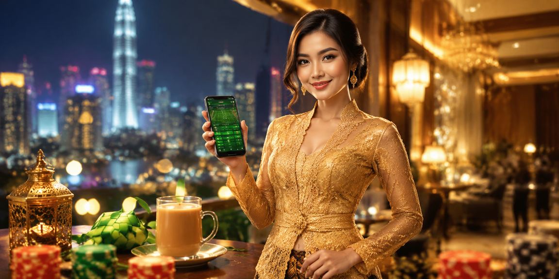 Pemain wanita berbaju kebaya di Kuala Lumpur membuat deposit bonus kasino dalam talian